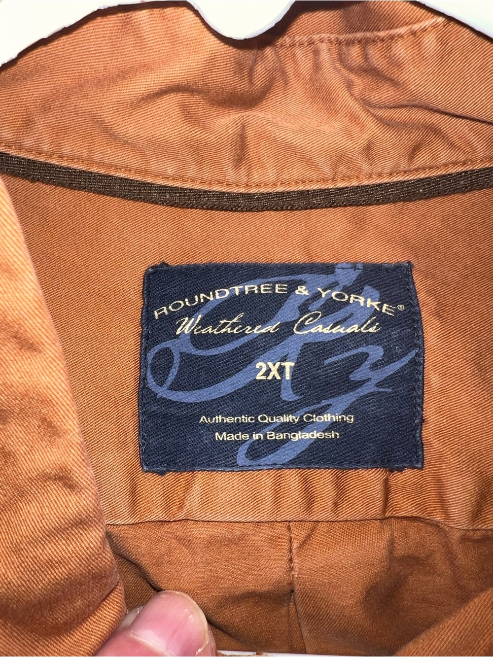 Men's Casual Button-Up Work Shirt Jacket - Rust - Picture 2 of 2